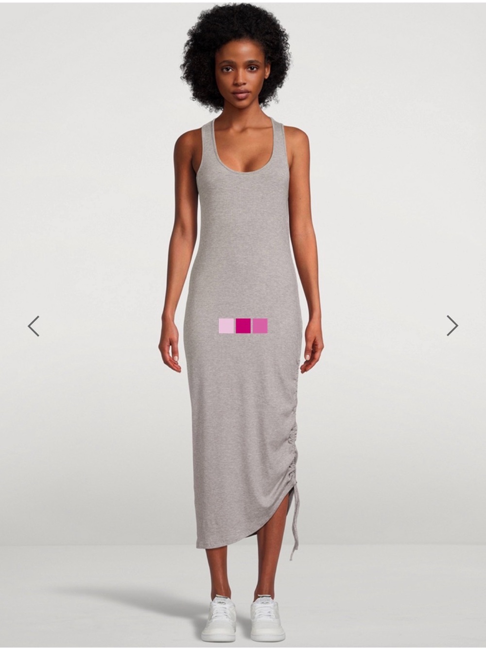 Sweaty Betty Weekender Twist Back Light Gray Maxi Dress NWT XL